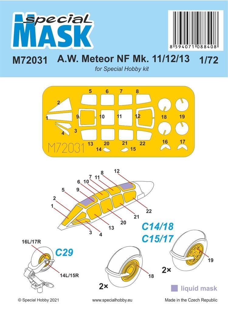1:72 A.W. Meteor NF Mk.11/12/13 MASK