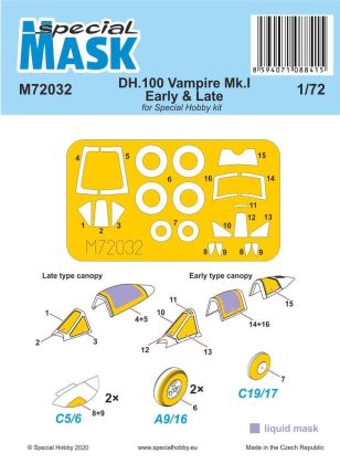 1:72 DH.100 Vampire Mk.I Early & Late MASK