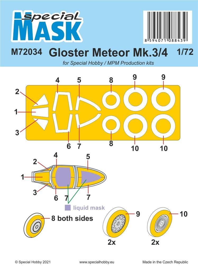 1:72 Gloster Meteor Mk.3/4 MASK