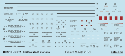 1:32 Supermarine Spitfire Mk.IXc/Mk.IXe stencils
