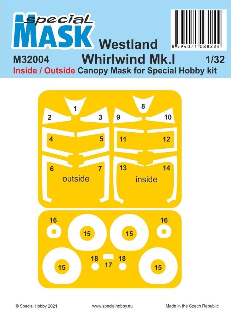 1:32 Westland Whirlwind Mk.I Inside/Outside MASK