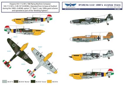 1:32 Bf 109/HA-1112 1990s Airshow Star Decals