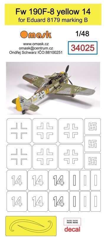 1:48 Fw 190F-8 (yellow 14) for Eduard 8179 marking B