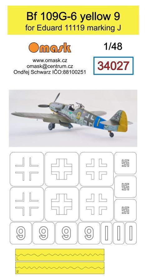 1:48 JBf 109G-6 (yellow 9) for Eduard 11119 marking J