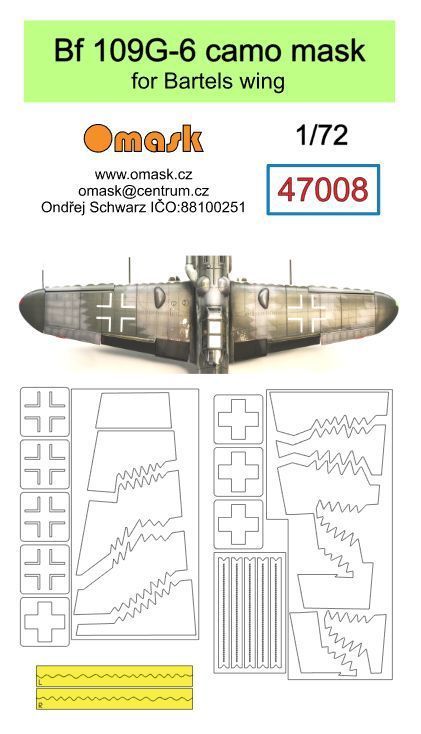 1:72 Bf 109G-6 camo mask for Bartels wing
