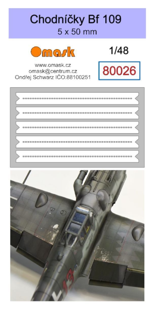 1:48 Chodníčky Bf 109 5 x 50 mm (Oramask)