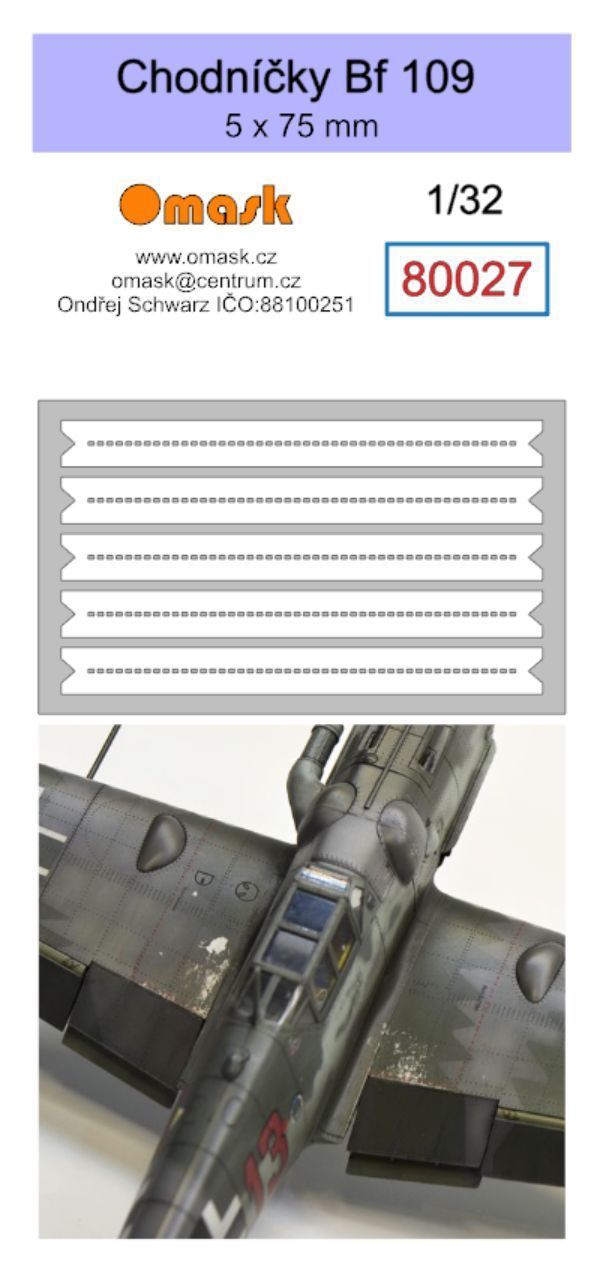 1:32 Chodníčky Bf 109 5 x 75 mm (Oramask)