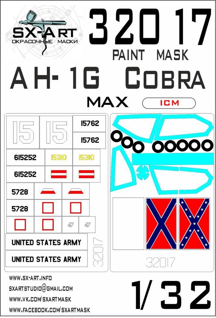 1:32 AH-1G Cobra Painting Mask (ICM) MAX