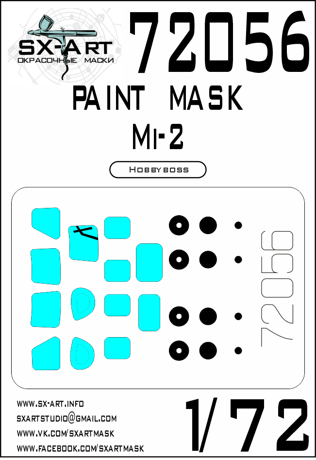 1:72 Mi-2 Painting mask (HOBBYB)