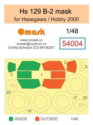 1:48 Hs 129 B-2 mask (Hasegawa/Revell/Hobby 2000)