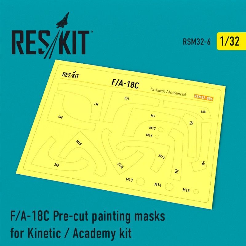 1:32 F/A-18C Pre-cut painting masks for Kinetic / Academy kit