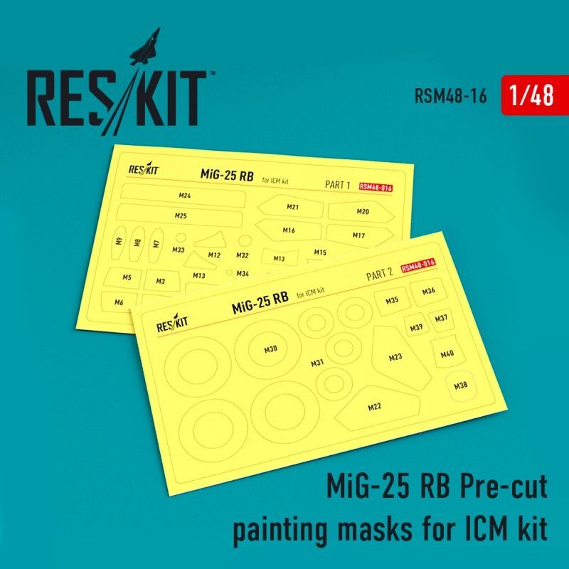 1:48 MiG-25 RB Pre-cut painting masks for ICM kit