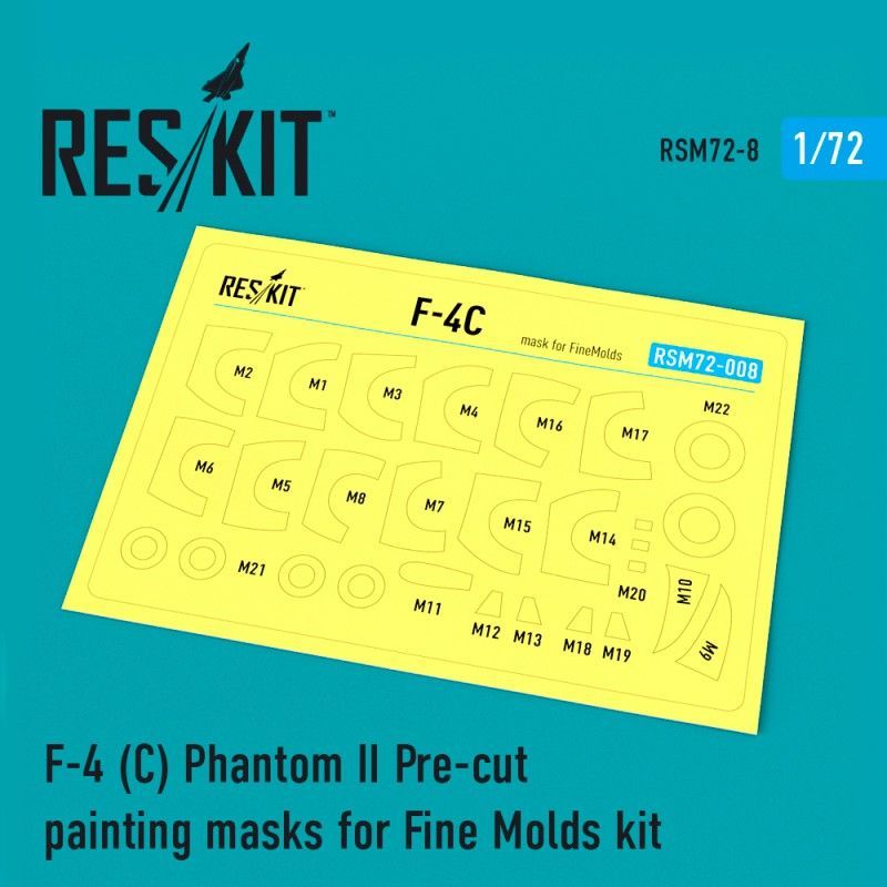 1:72 F-4 (C) Phantom II Pre-cut painting masks for Fine Molds ki