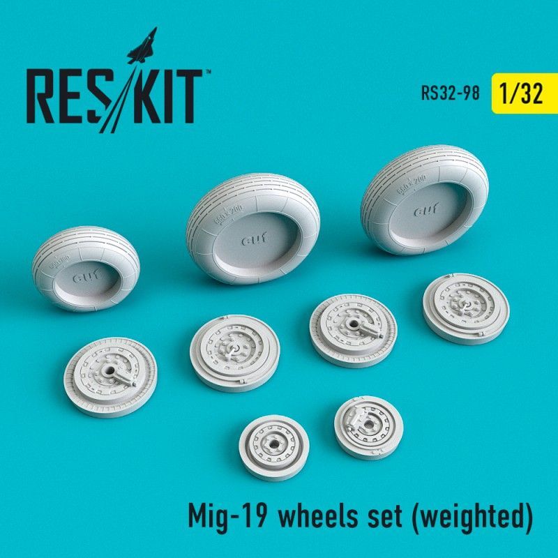 1:32 Mig-19 wheels set weighted