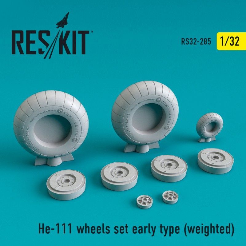 1:32 He-111 wheels set early type (weighted)