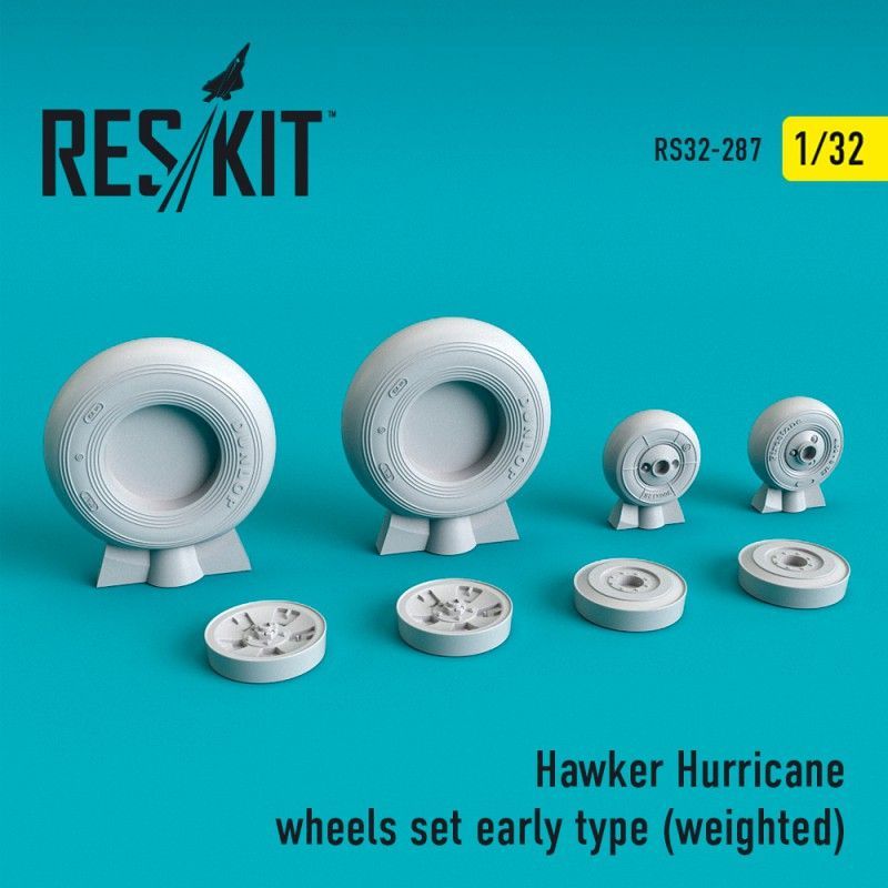 1:32 Hawker Hurricane wheels set early type (weighted)