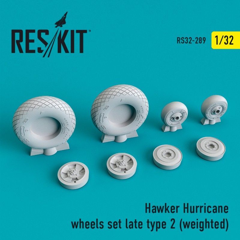 1:32 Hawker Hurricane wheels set late type 2 (weighted)