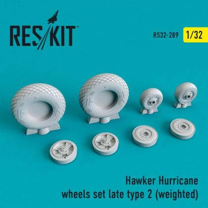 1:32 Hawker Hurricane wheels set late type 2 (weighted)