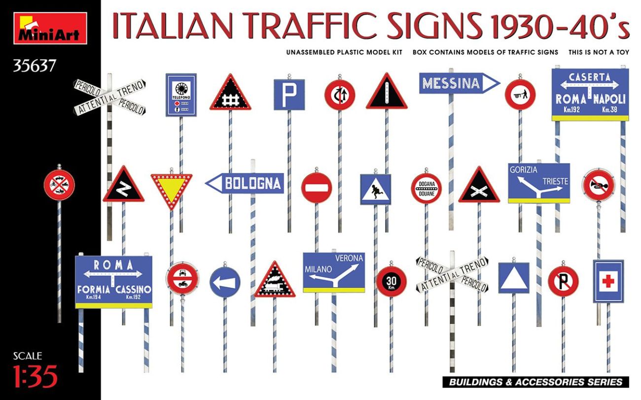 1:35 ITALIAN TRAFFIC SIGNS 1930-40’s