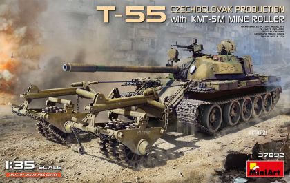 1:35 T-55 CZECHOSLOVAK PRODUCTION with KMT-5M MINE ROLLER