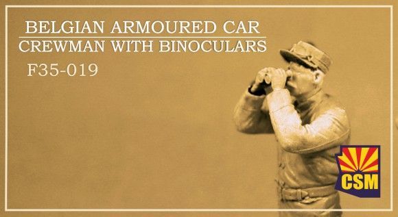 1:35 Belgian Armoured car crewman with binoculars