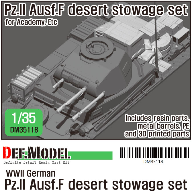 1:35 WWII German Pz.II Ausf.F Desert stowage set