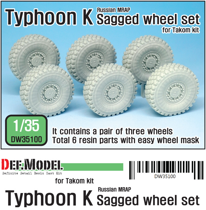 1:35 Russian Typhoon-K 6X6 MRAP Sagged Wheel se