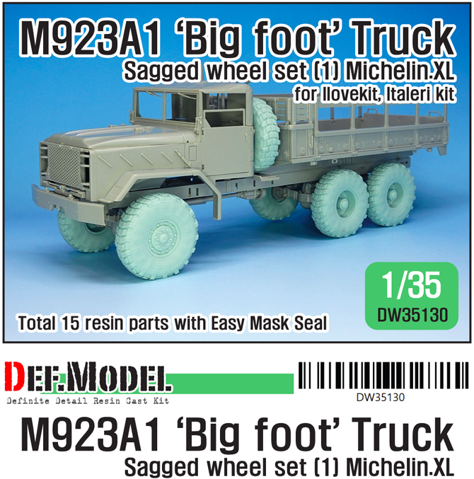 1:35 M923A1 BIG FOOT Truck Mich. XL Sagged Wheel set