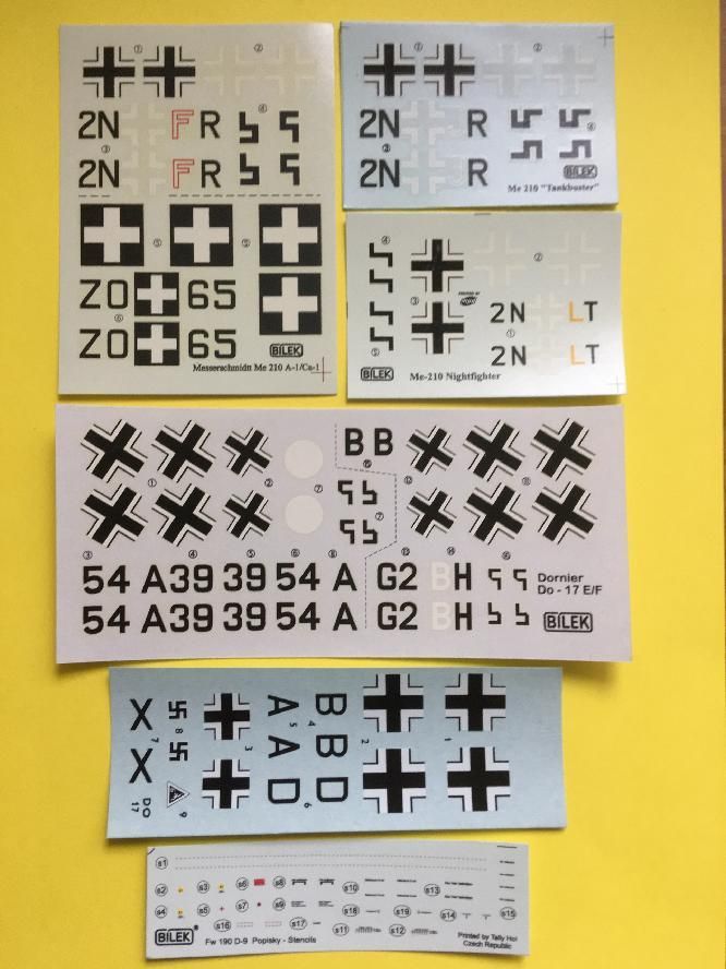1:72 Me-210A / Me-210 / Me-210 Tankbuster / Do-17E / Do-17F