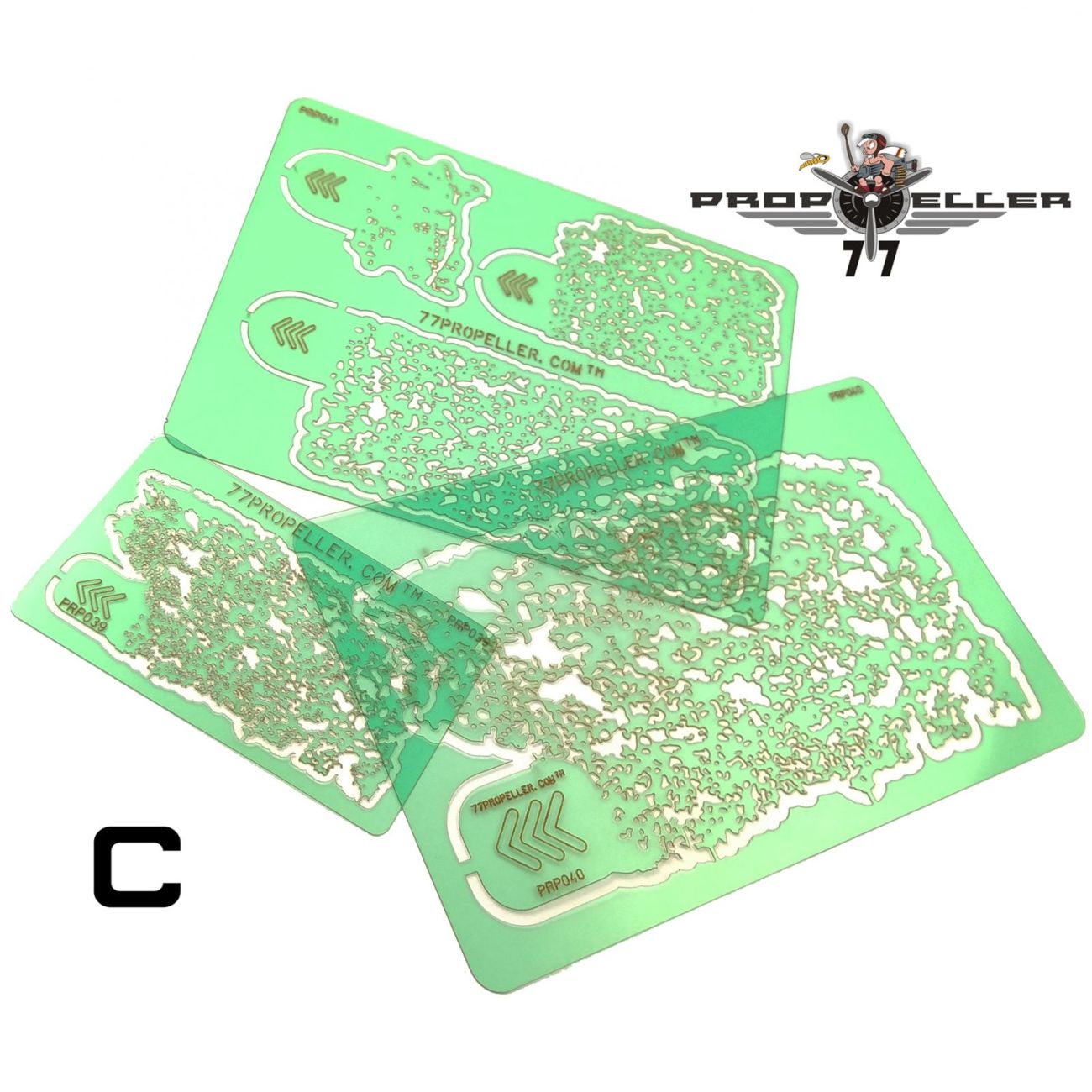 SET C – 5 AIRBRUSH STENCILS FOR SPRAYING STAINS