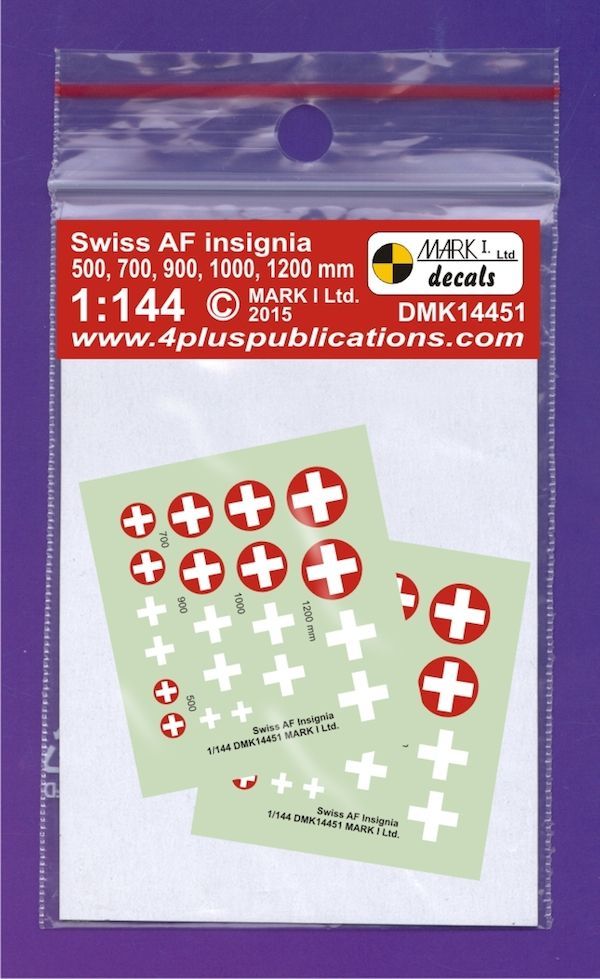 1:144 Swiss Air Force insignia (size 500, 700, 900, 1000, 1200 mm)