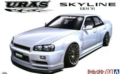 1:24 URAS ER34 SKYLINE TYPE-R 2001 THE TUNED CAR NO.4