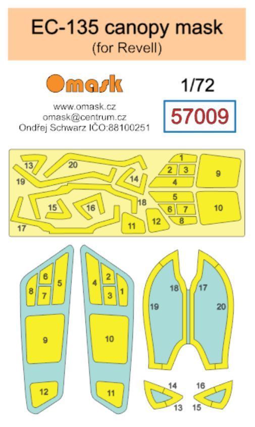 1:72 EC-135 canopy mask (Revell)