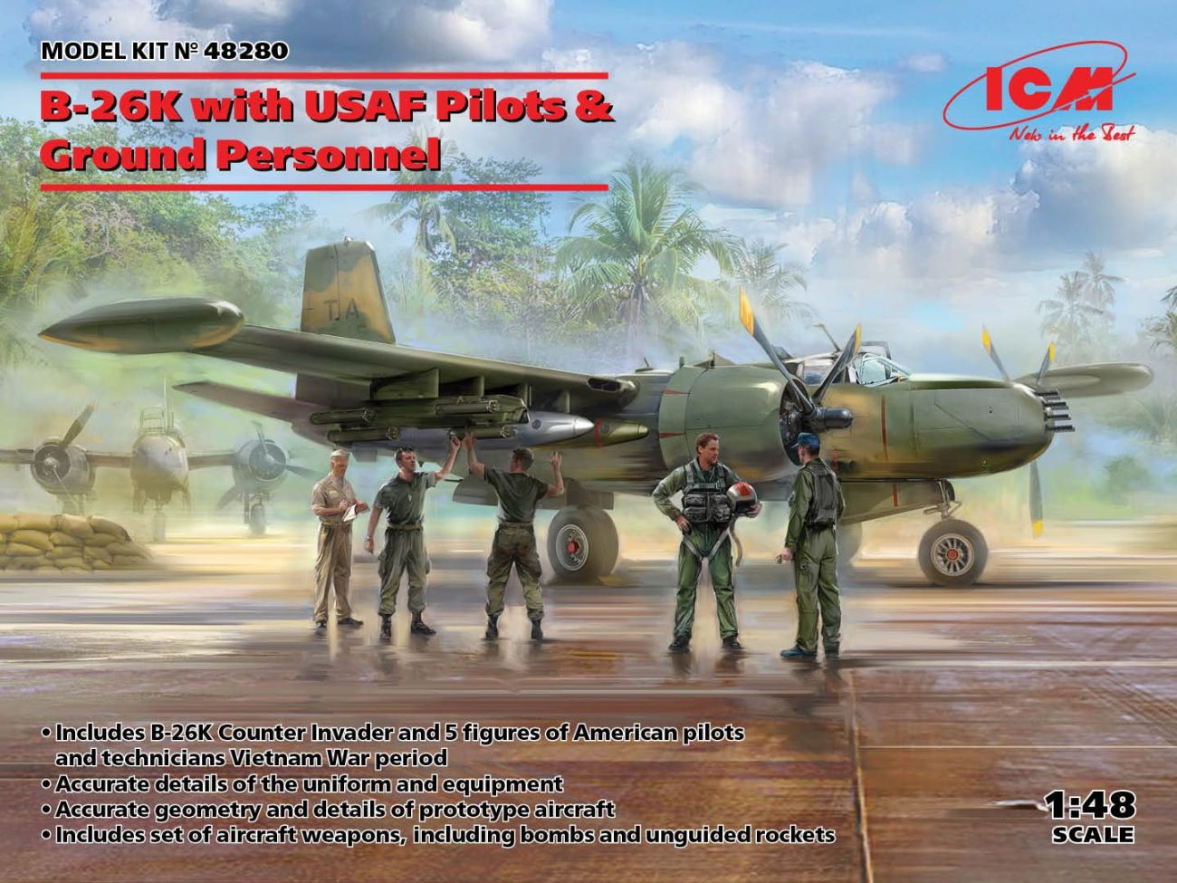 1:48 B-26K with USAF Pilots & Ground Personnel