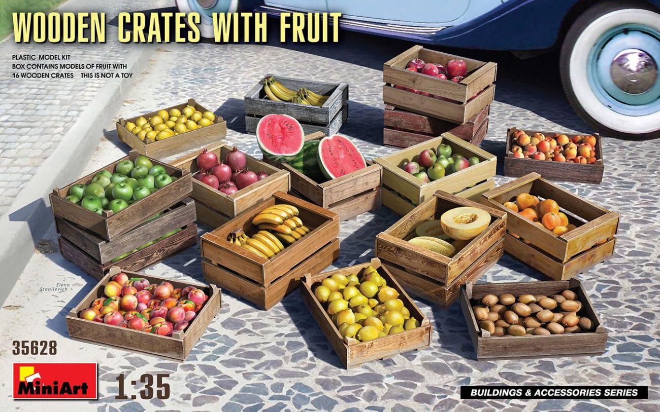 1:35 WOODEN CRATES WITH FRUIT