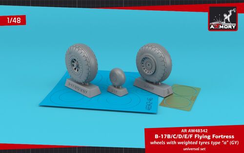 1:48 B-17B/C/D/E/F Flying Fortress wheels w/ weighted tyres type 