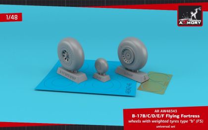 1:48 B-17B/C/D/E/F Flying Fortress wheels w/ weighted tyres type 