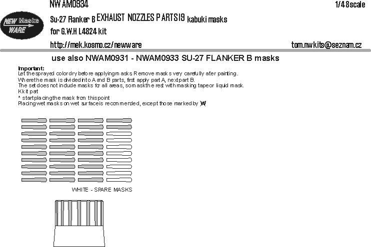 1:48  Su-27 Flanker B EXHAUST NOZZLES kabuki masks
