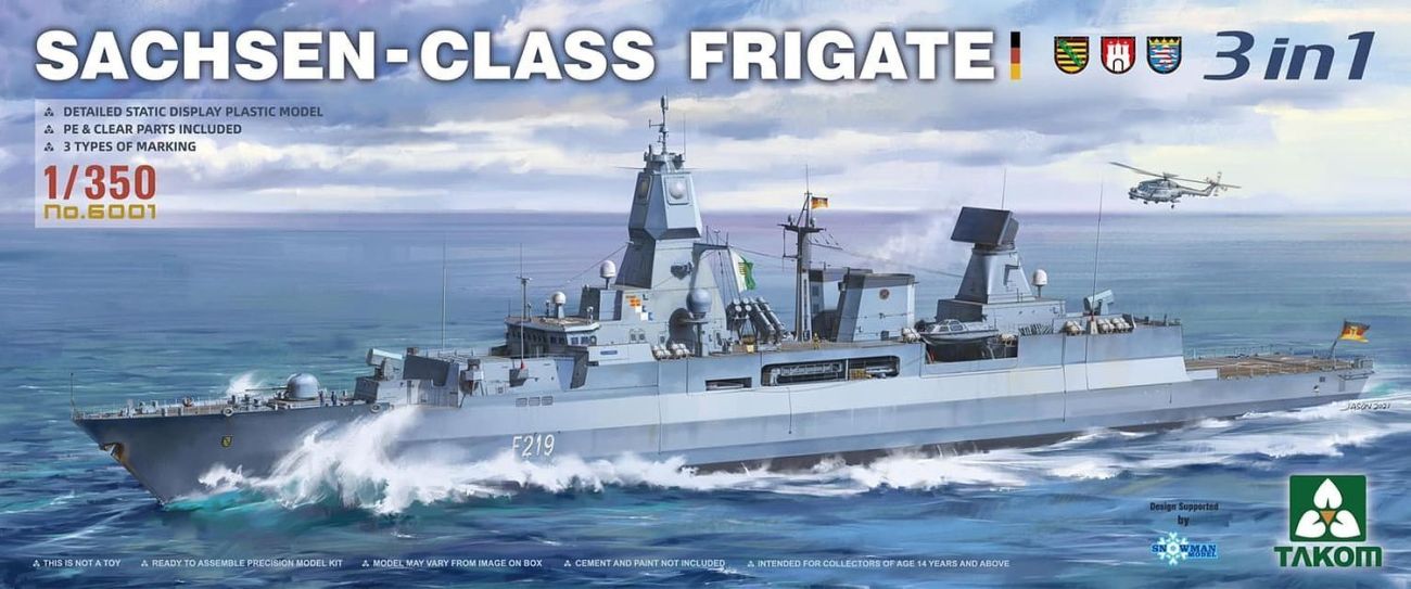 1:350 Sachsen-Class Frigate 3 in 1