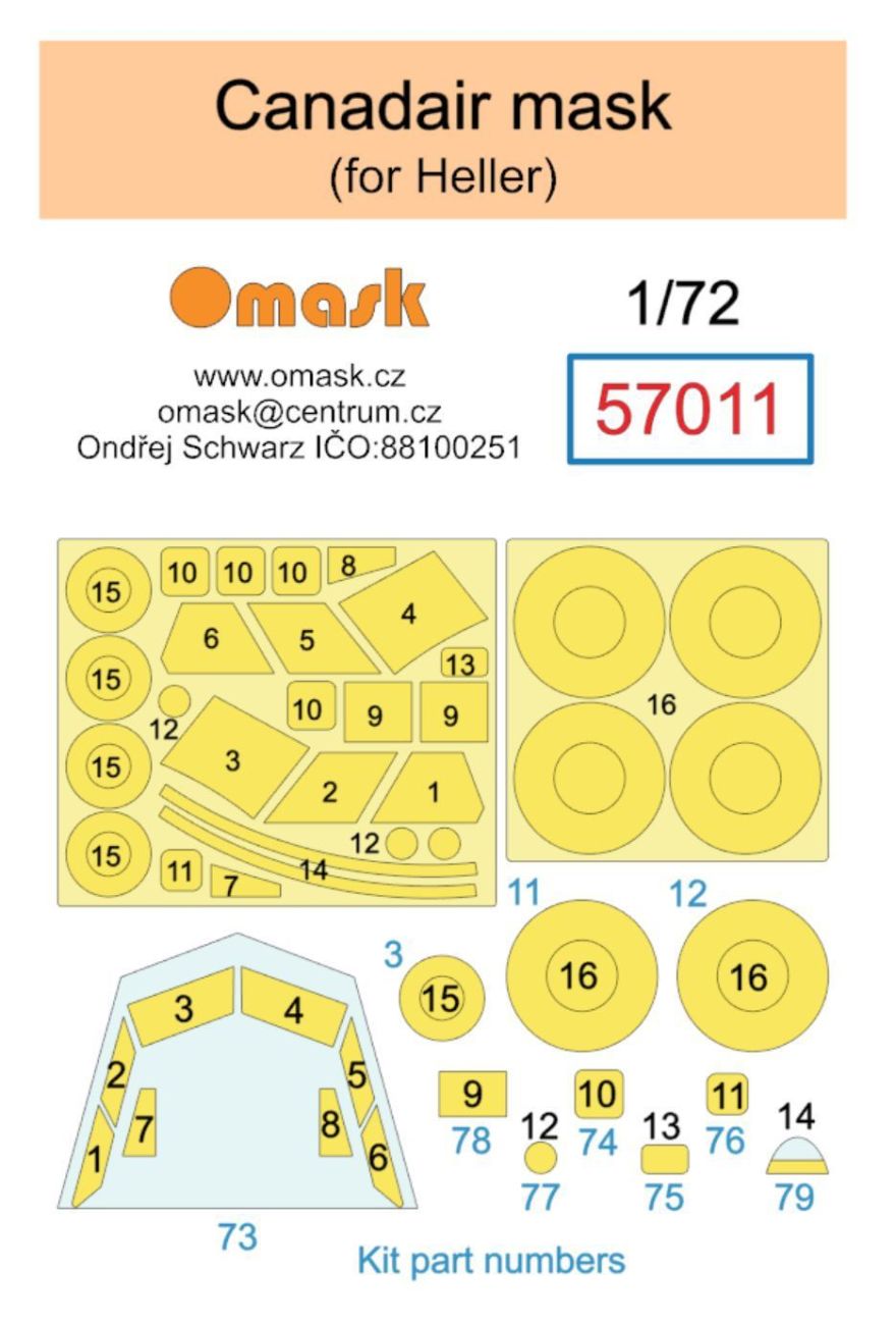 1:72 CANADAIR mask (for Heller)