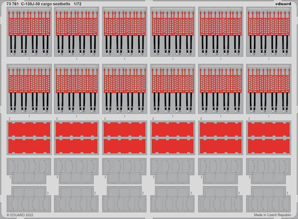 1:72 Lockheed C-130J-30 Hercules cargo seatbelts
