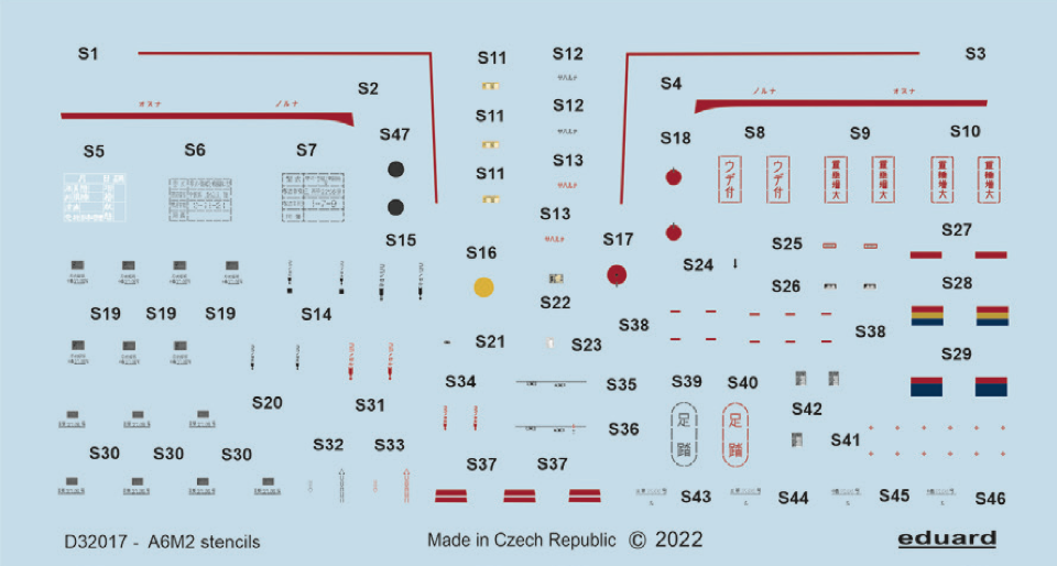 1:32 Mitsubishi A6M2 stencils