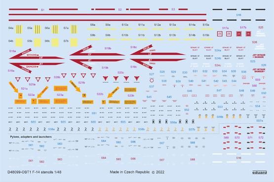 1:48 Grumman F-14A Tomcat stencils