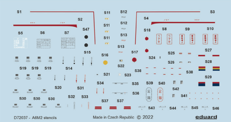 1:72 Mitsubishi A6M2 stencils