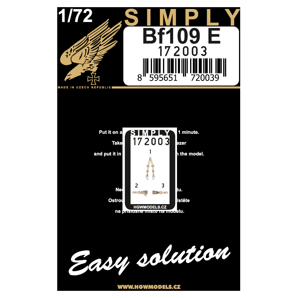 1:72 BF109 E - SEATBELTS