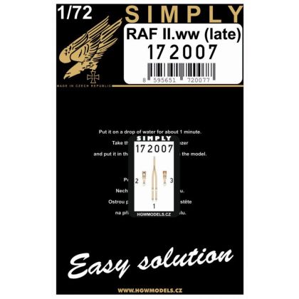 1:72 RAF II.WW (LATE) - SEATBELTS