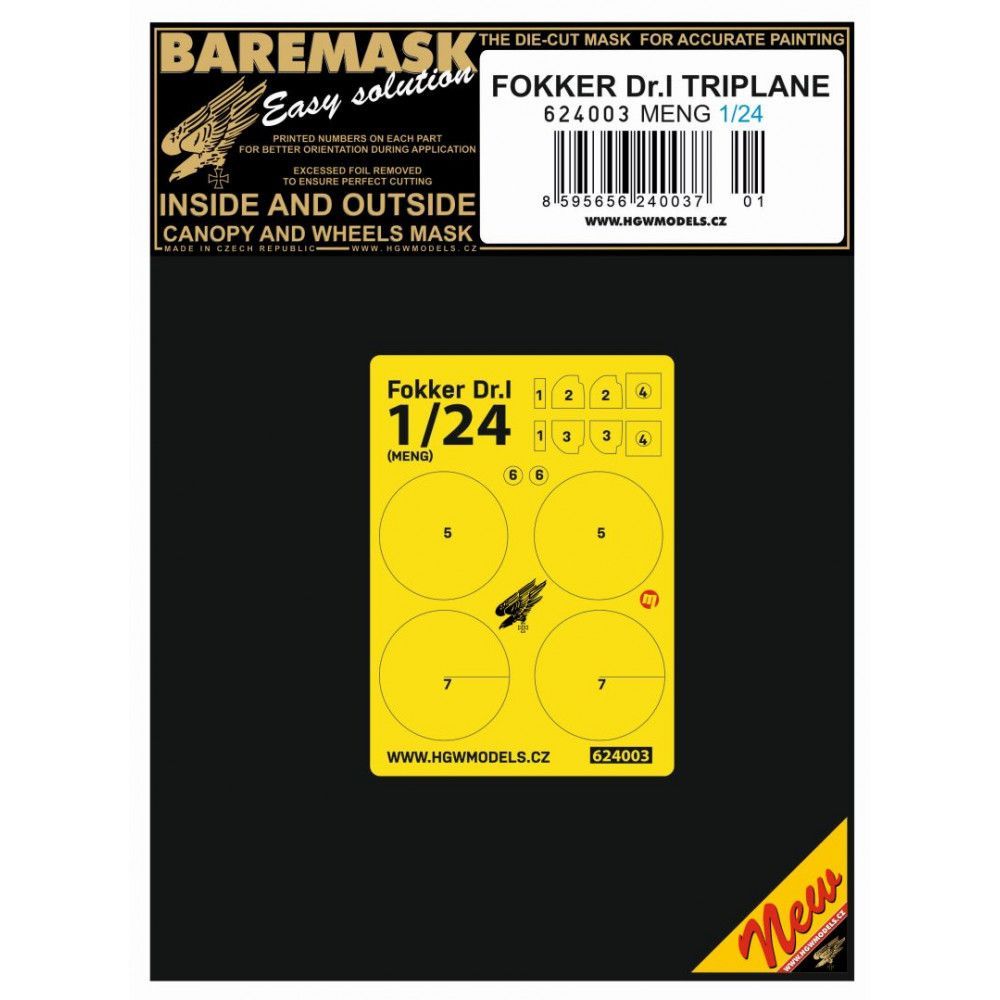 1:24 FOKKER DR.I TRIPLANE - MASKS