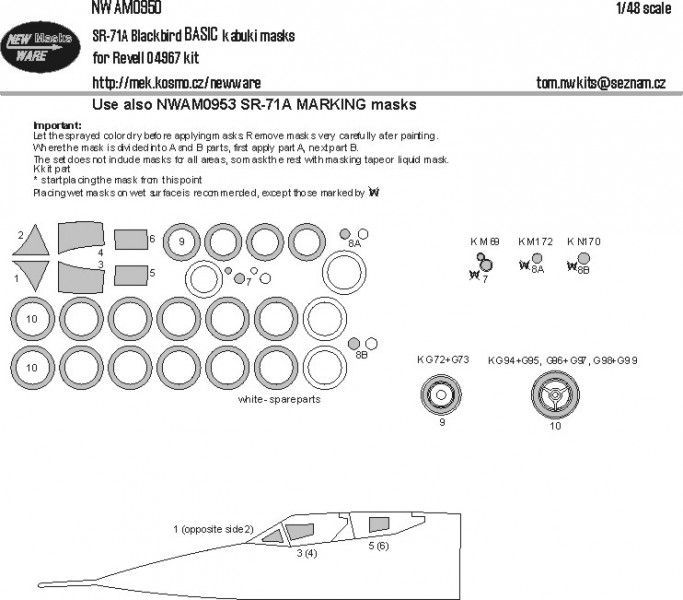 1:48 SR-71A Blackbird BASIC kabuki masks