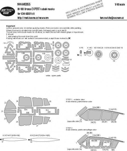 1:48 OV-10D Bronco EXPERT kabuki masks