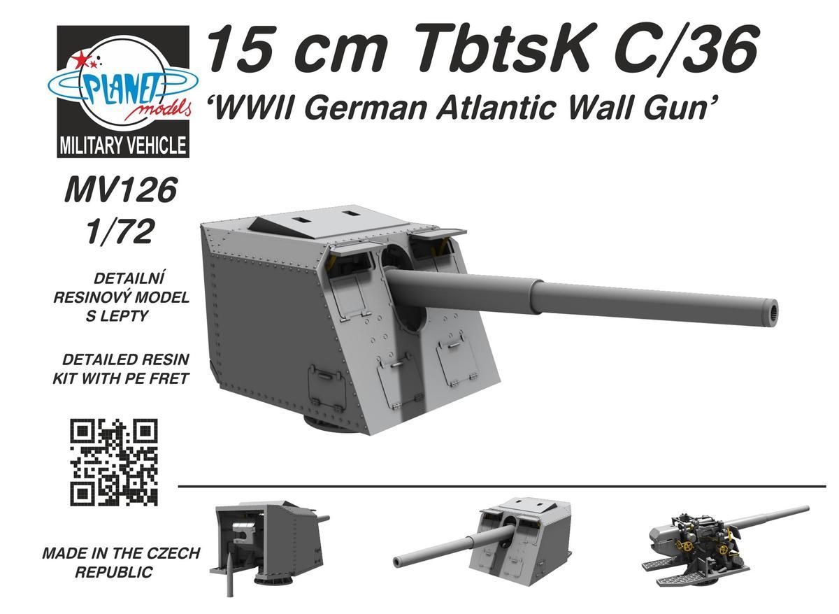 1:72 15 cm TbtsK C/36 ‘WWII German Atlantic Wall Gun’
